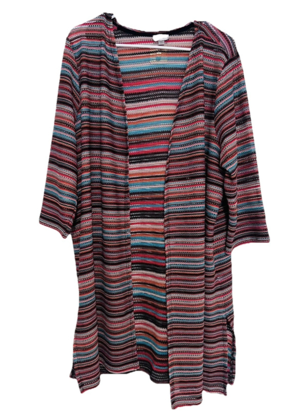 Avenue Kimono Duster Cardigan Womens 18 20 1X 2X Boho Festival Open Knit Sweater